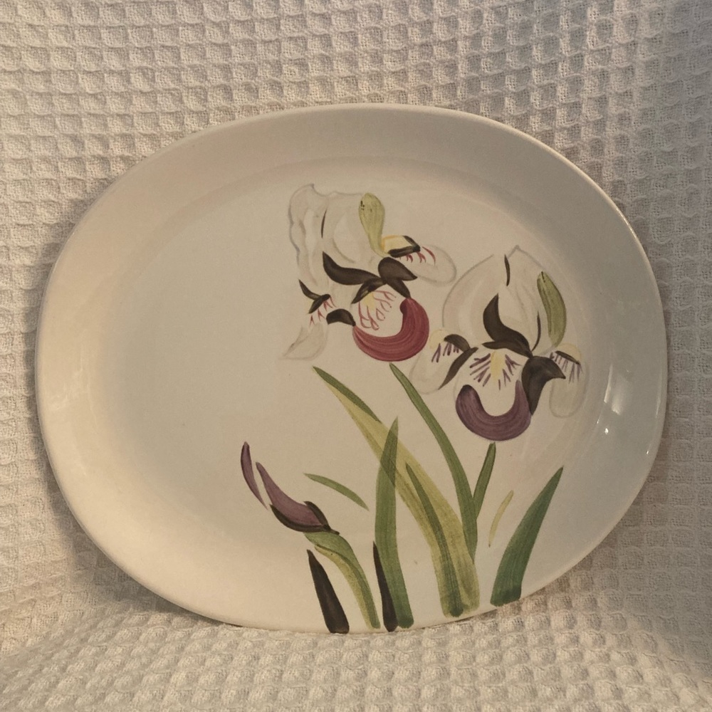 Vintage Red Wing Iris Pattern Serving Platter